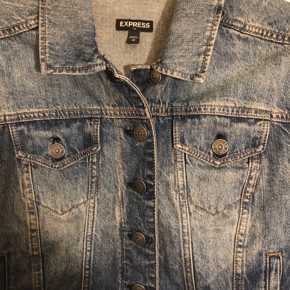 Express crop jean jacket size small - Picture 2 of 8